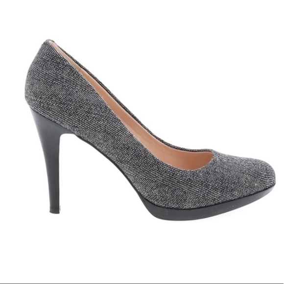NWOB NINE WEST Wise Up 2 Herringbone Textile Heels - Picture 1 of 14